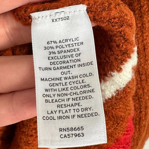 NEW Nordstrom 2022 Varsity Cardigan Rust Brown Oversized Chunky Knit Size Large - Picture 11 of 14